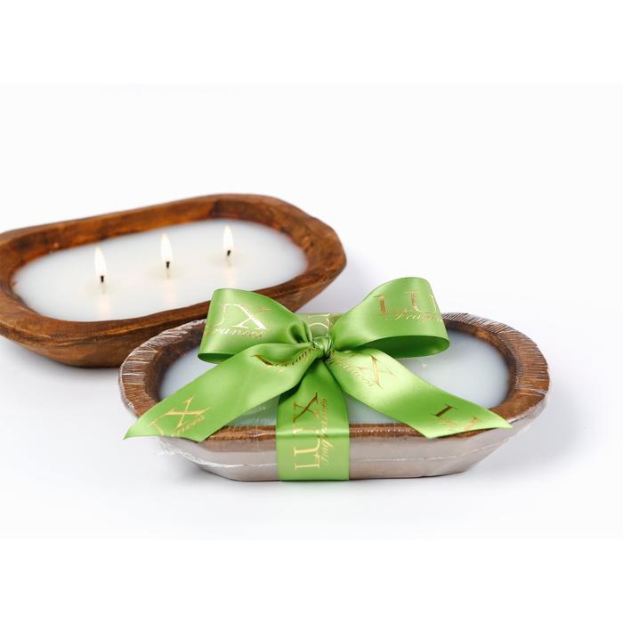 Lux 3 wick Dough Bowl Candle, Holiday Tournesol