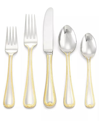 Lenox Flatware, vintage gold 5pc Setting