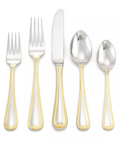 Lenox Flatware, vintage gold 5pc Setting
