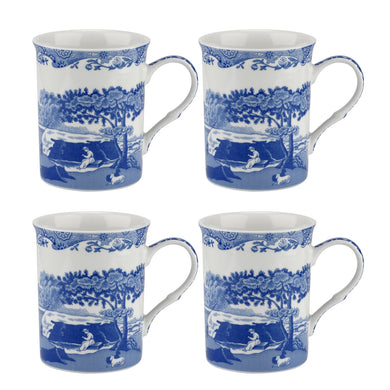 Spode Blue Italian 12 oz Mug, Set of 4