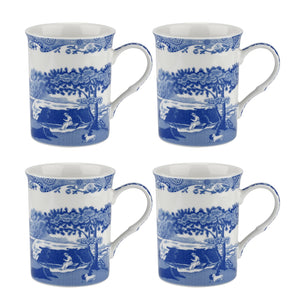 Spode Blue Italian 12 oz Mug, Set of 4