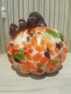 Orange Confetti Glass Pumpkin