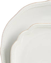 French Perle Bead Dinner Plate, White