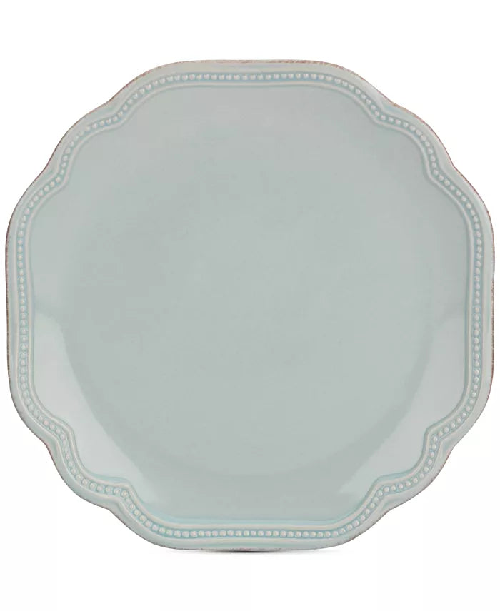 French Perle Bead Accente Plate, Ice Blue