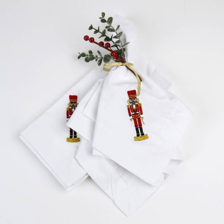 Nutcracker Embroidered Napkin, Set of 4
