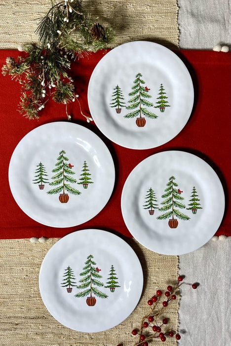 Holiday Trees Bamboo Plate, Set of 4