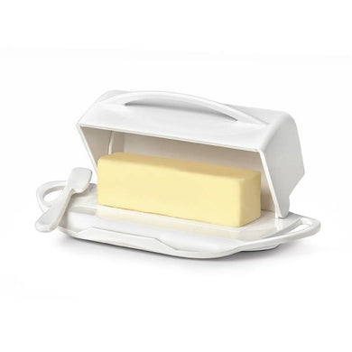 Butterie Butter Dish, White