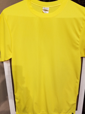 Polyester Short Sleeve Athletic Shirt, Yellow