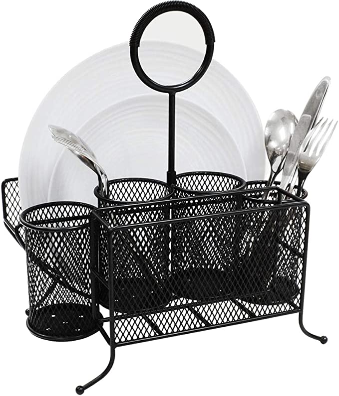 Metal Napkin and Flatware Caddy