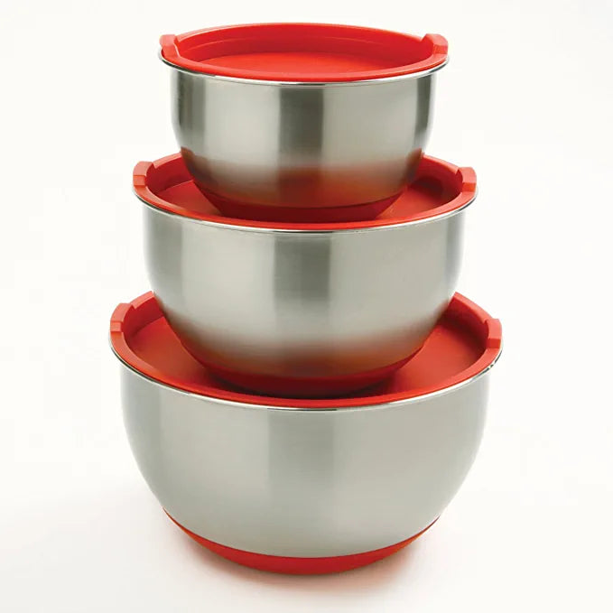 Core Set of 3 Non-skid Mixing bowls with lids
