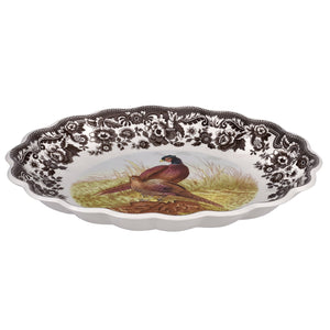 Woodland Accessory, Oval Fluted Dish, Pheasant
