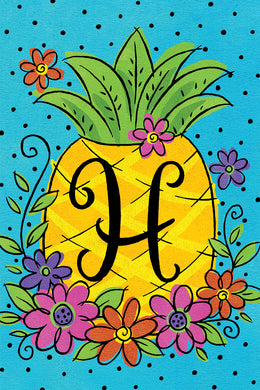 CD Pineapple Flowers Mini Flag H