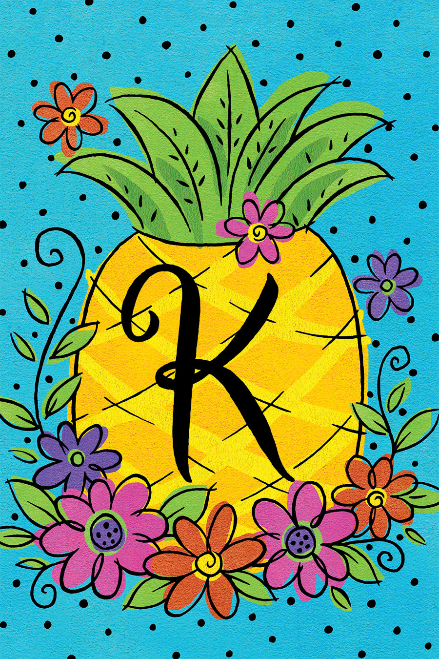 CD Pineapple Flowers Mini Flag K