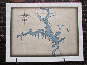 BF Lake Harding Map Sign, Lg