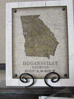 BF Hogansville Map Sign, Lg