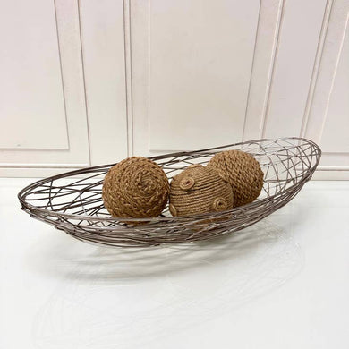IHI Silver Oval Metal/Wire Basket