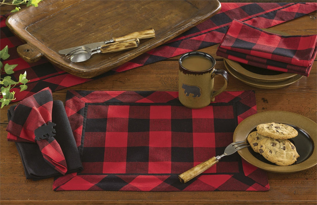 Buffalo Check Placemat, red/black