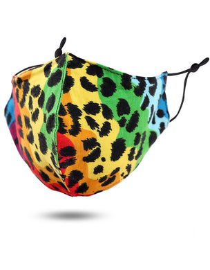 QD Adult Mask, Rainbow Leopard