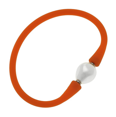 Silicone & Pearl Bracelet, Orange