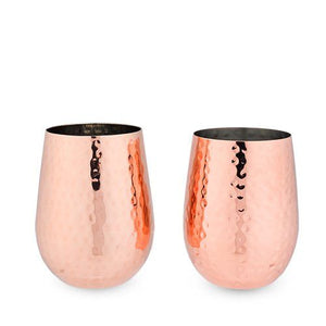 TB Hammed Copper Wine Glass Pair