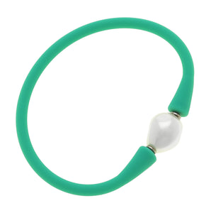 Silicone & Pearl Bracelet, Mint