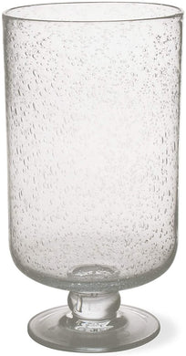 Bubble Glass Footed Hurricane, Medium