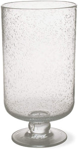 Bubble Glass Footed Hurricane, Medium