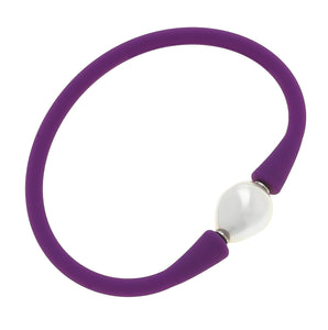 Silicone & Pearl Bracelet, Purple