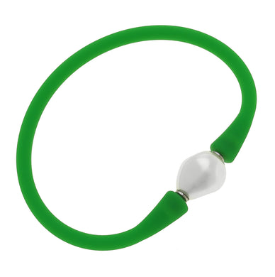 Silicone & Pearl Bracelet, Green