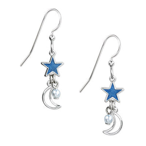 SF Silver Star & Moon  Earring