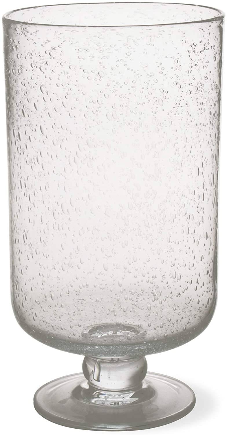 Bubble Glass Footed Hurricane, Small
