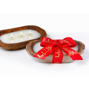 Lux 3 wick Dough Bowl Candle, Sleigh Ride