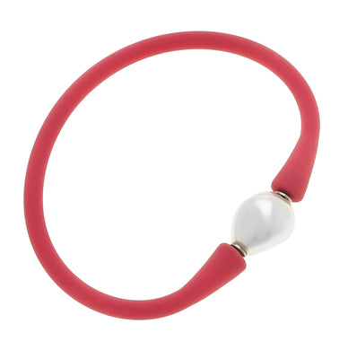 Silicone & Pearl Bracelet, Pink