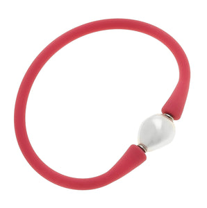 Silicone & Pearl Bracelet, Pink