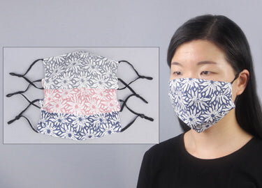 Filter Fabric Mask, Floral (Use Drop Down Menu For Color Choices)