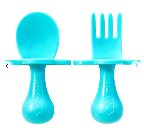 Grabease Silicone Fork & Spoon Set (Use Drop Down For Colors)