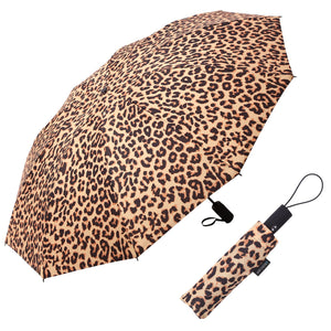 GG Raincaper Leopard Print Folding Umbrella