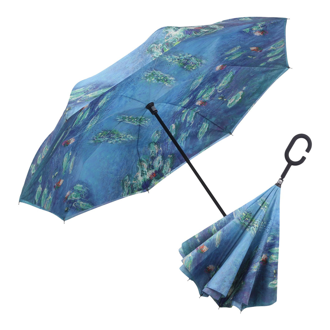 GG Raincaper Monet Water Lilies Reverse Umbrella
