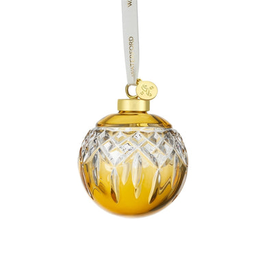 Waterford Lismore Amber Bauble Ornament